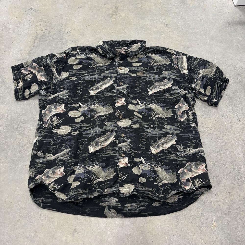 Vintage Guided Series Fishing Shirt Button Down‎ Men's Size XXL Short sleeve